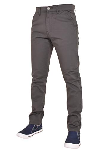 Enzo - Pantalones de mezclilla para hombre con cremallera elástica de algodón para todos los tamaños de cintura y pierna interior de 30, 32, 34 pulgadas, colores negro, azul, gris, blanco, rojo Cover