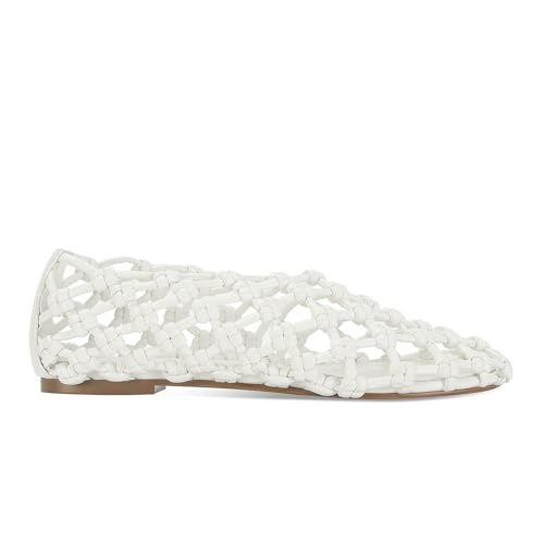 Image of Mesh Ballet Flats for Women Round Toe Woven Hollow Beach Ballerina Flats Summer Cute Casual Mary Jane Shoes