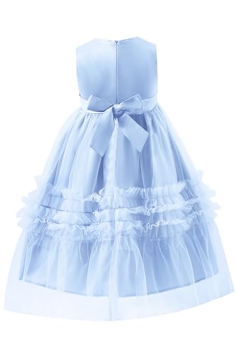Tutu Dress for Girls Sleeveless Crewneck Birthday Bridesmaid Princess Party Sundress Size for 3-8 Yeras Kids2