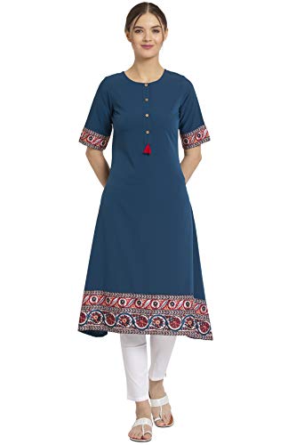 Image of ALC Creation Women's Crepe Printed A-Line Kurti