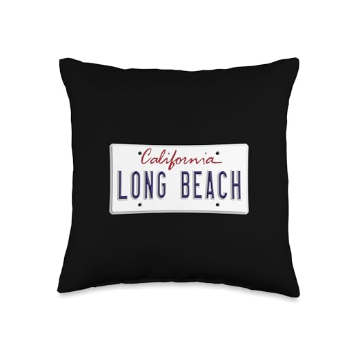 Long Beach Los Angeles LA California City Neighborhood Throw Pillow