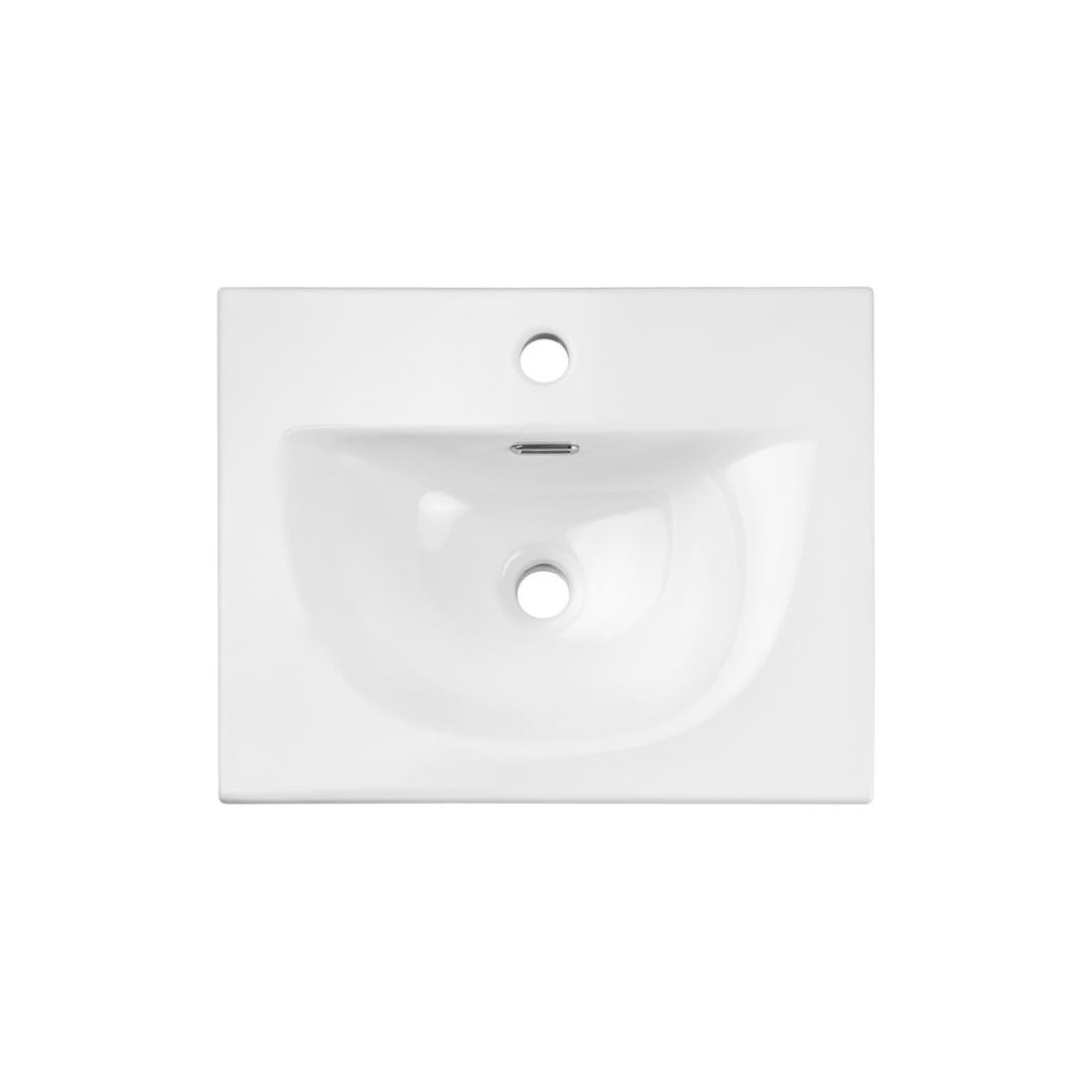 Meublorama - Lavabo empotrado (50 cm, cerámica), color blanco brillante