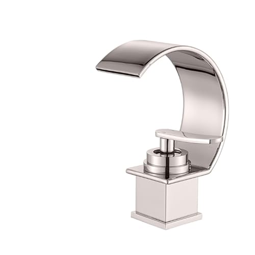 Robinet de lavabo salle de bain cascade noir bronze mitigeur eau froide chaude
