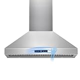 48 Inch Wall Mount Range Hood 1200 CFM, 4-Speed Wall Mount Range Hood with Touch Control & Gesture Sensing Stainless Steel Kitchen Stove Vent Hoods with 4 LED Lights Ultra Series