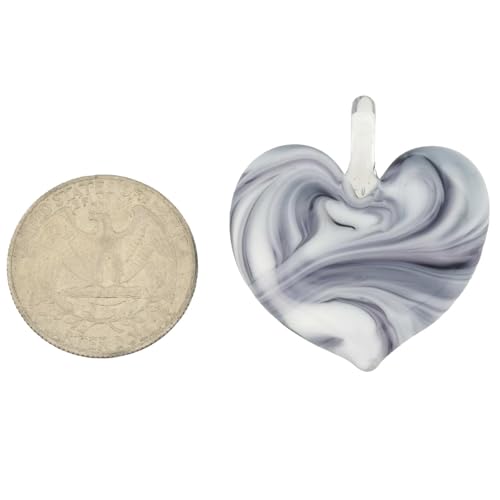 Glass Of Venice Murano Glass Venetian Marble Design Italian Handmade Heart Pendant - White and Purple Murano Glass Jewelry for Women4