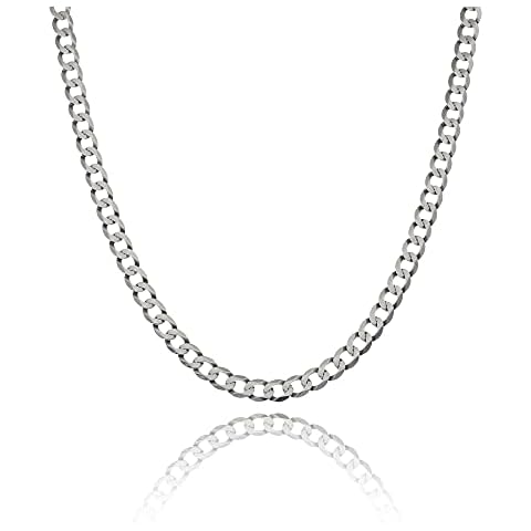 VENTR 3MM-11MM (16"-24") Cuban ChainNecklace Chokerfor Men Stainless Steel 304 Chunky Waterproof Silver Link Gifts for Him (7MM, 16") Cover