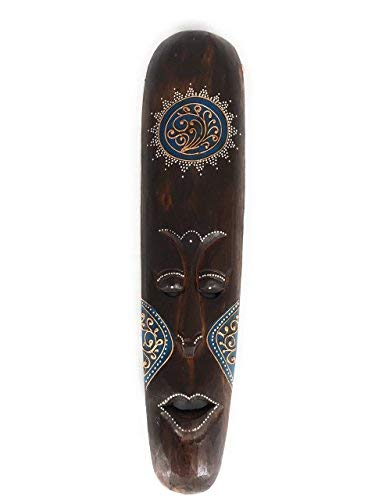 WOODENCLAVE Handcrafted African Tribal Face Mask | Ethinc Design Wooden Wall Hanging Décor | Decorative Showpiece for Living Room, Bedroom, Office, Gift, Hall, Home Décor (Multicolour-7 x 1 x 20 cm)