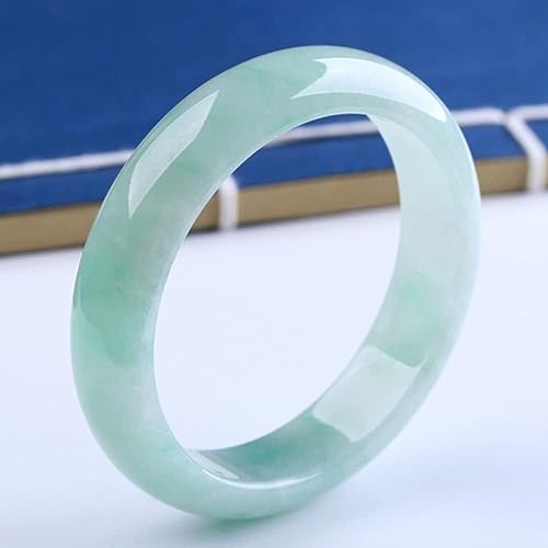Bracelet de jade naturel vert clair avec fleur flottante artisanale - 2