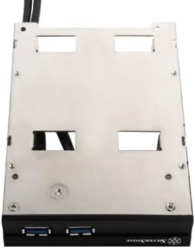 SilverStone Technology FP36B Aluminum Front Panel 2X USB 3.0 Ports with 3.5-Inch to 2X 2.5-Inch Bay Converter Device (Black)