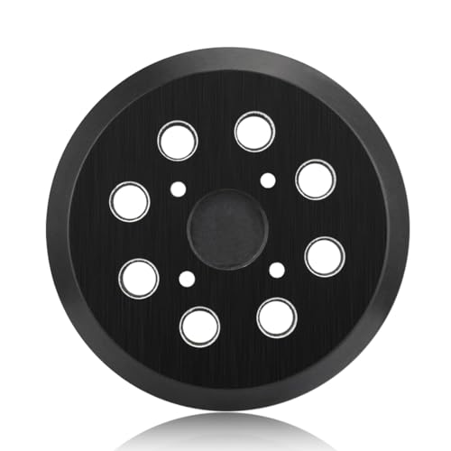 Platorello per Levigatrice 125 mm, Base Morbida Protettiva con 8 Fori, Compatibile con Dischi Abrasivi a Gancio e Loop, per Smerigliatrice e Levigatura Orbitale
