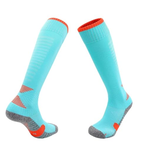 WANGCEPLSD Fencing Socks, High Long Sports Compression Socks, Anti Slip, Sweat Wicking, Anti Slip, Unisex(Blue,Medium)