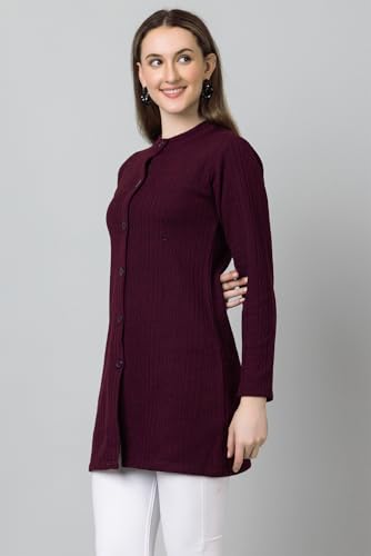 Image of HIFZAA Womens Woolen Long Cardigan Sweater for Women Winter wear for Ladies M to 4XL