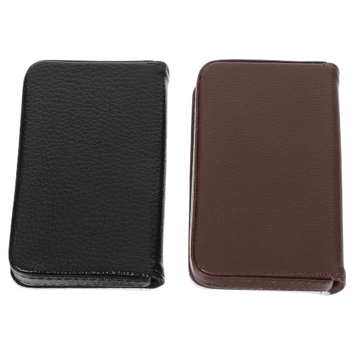 Portatarjetas de visita para reuniones y oficina con acabado en PU negro elegante