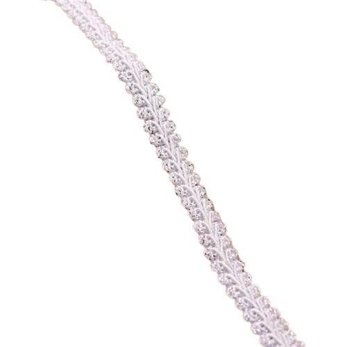 Koronkowa lamówka z tkaniny Wstążka, Koronkowa lamówka bawełniana ślubna, 100% bawełny, pleciona, 12 mm, 40 jardów, wielokolorowa, do szycia(Onecolor)