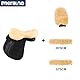 Merauno® Lammwolle Reitgeschenke Set of 4-1x Lammwolle Sattelsitzbezug, 1x Genickschoner aus Lammfell (32×5cm and 28×5cm), 1x Lammwolle Putzhandschuh aus Merino Lammwolle Farbe: Natur (Natur)