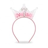 Geburtstagskrone 7. Geburtstag Mädchen, Rosa Glitzer Prinzessin Krone, Kinder Haarreif Party Deko