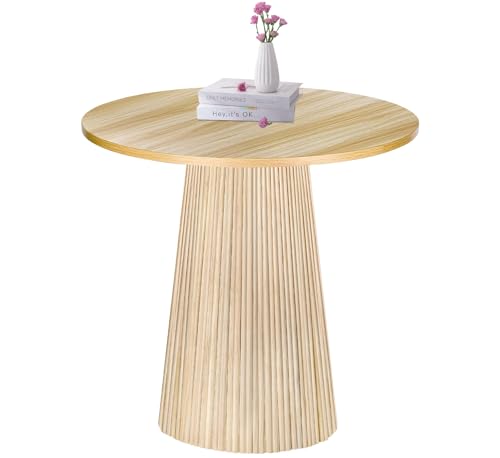 ZYBT Small Round Dining Table for 2, 27.5" Farmhouse Fluted