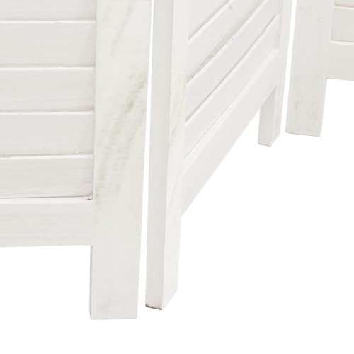 Paravent blanc pliable en bois paulownia brise-vue salon - 7