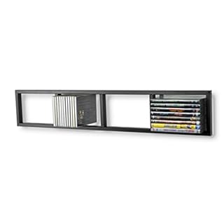 You Have Space Modern Wall Mount Cd DVD Media Rack Storage Metal Shelf Organizer (Black)