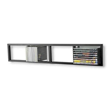 You Have Space Modern Wall Mount Cd DVD Media Rack Storage Metal Shelf Organizer (Black)