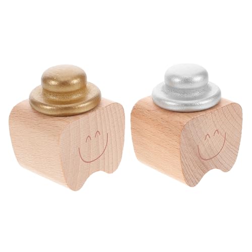 Abaodam 2 Pcs Wooden Baby Teeth Box Adorable Tooth Collection Box for Boys and Girls Newborn Keepsake Box Tooth Saver for Boys and Girls