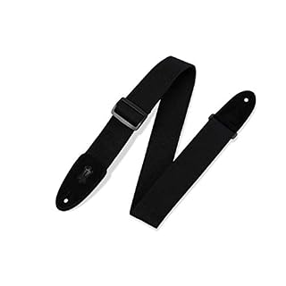 Levy’s MC8-BLK Sangle de Guitare Cotton Colour Suede Ends 2″ – Black - Les Beatles, Paul McCartney, John Lennon, RIngo Starr, George Harrison