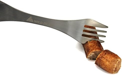 Wild Peak Titanium Spork - Lightweight & Strong All in one Metal Spoon, Fork, Knife Cutlery Includes Storage Bag  (Single Pack)