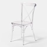 Biscottini Sillas de comedor de policarbonato – Silla apilable transparente de diseño moderno 45 x 45 x 86 cm – Sillón cocina dormitorio – Sillones de plástico de exterior impermeables robustas