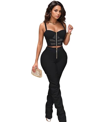 Image of Jigfar Women Sexy Elegant Bodycon Jumpsuit Going Out Romper Birthday Party Club Night Outfits