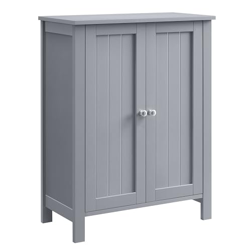 Image of VASAGLE Bathroom Floor Storage Cabinet,2 Adjustable Shelves,Dove Gray