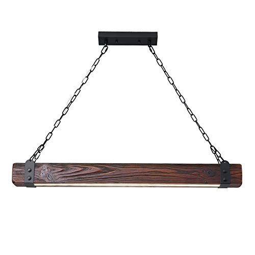 Suspension LED bois table à manger réglable en hauteur luminaire vintage salon et bureau