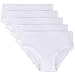 Feathers Solid White Snug Tagless Super Soft Cotton Underwear - Girls Underwear Briefs Panties 5-Pack (White)(US,Numeric,8, Regular, White)