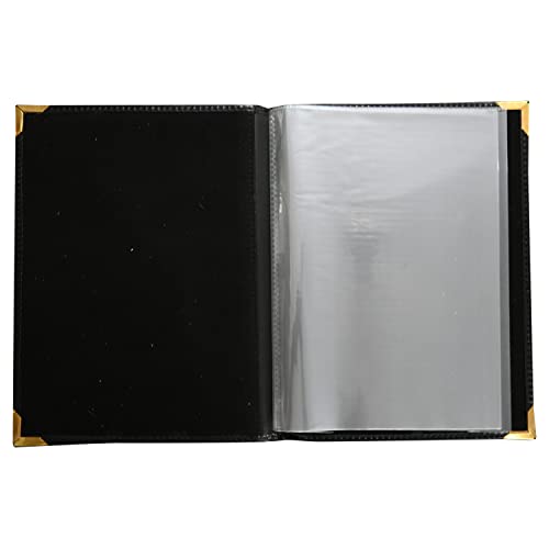 Image of True-Ally 4 pcs A4 Size Faux Leather Menu Folder for Hotel and Restaurant, Check Presenter for Restaurant, Business File Folder, Document Holder, Portfolio /Organizer with 4 Leaf's (Black & Brown, 4)