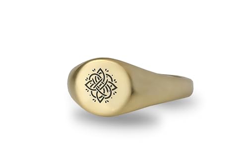Bague païenne gravée en forme d'hexagone pour homme et femme
