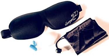 #1 Memory Foam Sleep Mask by Eazy Sleeperz with FREE Ear Plugs and Carry Pouch Breathable and Fully Adjustable for Ultimate Comfort Blink Freely with TOTAL Blackout by Eazy Sleeperz