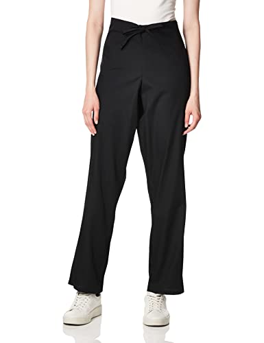 Landau Zone Unisex Relaxed Fit 2-Pocket Drawstring Cargo Scrub Pants 85221, Black, Medium