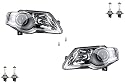 Johns, Scheinwerfer Halogen HSW passend für VW Passat 3C Satz mit Leuchtmitteln Satz LR