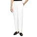Alfred Dunner All Around Elastic Waist Polyester Petite Pants - Pull-On Style, White, 10 Petite