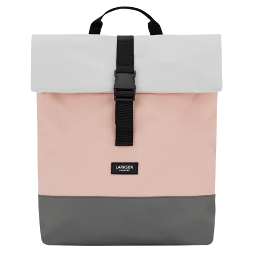 LARKSON Mochila Mujer y Hombre Rosa - Tammo - Para Portátiles - Trabajo, Universidad y Viaje - Backpack Enrollable y Ligero - Repelente al Agua
