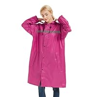 ProHydra Long Women Rain Coats with Air Vents Reflective Stripes Waterproof Packable Rain Jacket with Hood Lightweight Raincoat Ponchos (RosePink,Medium)