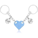 MPK Heart-Shaped Keychain Set – Matching Keychains for Couples, Valentine's Day Gift, Romantic Love Keychain for Him and Her