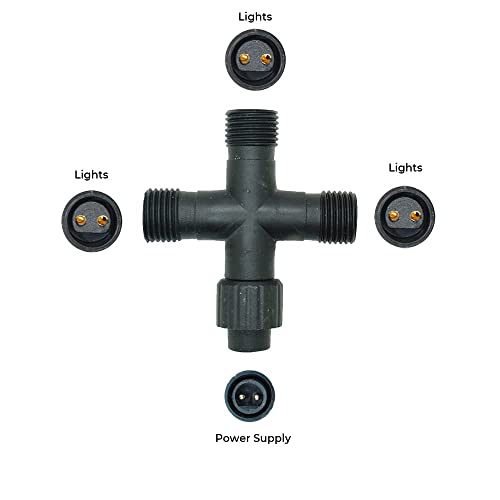 JnDee Waterproof Splitter Connector for Fairy Lights. Two Pins Works with Most Fairy Projectors, String, Net - Image 4