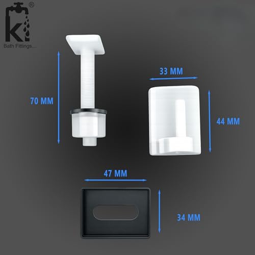 Image of KI Toilet Seat Cover Hinges Pair Parry Type Clamp Box Plastic WC Seat Fixing Kit Universal Hinge Replacement Bolt Set White Heavy Duty Bathroom Accessories Easy Install Premium Long Lasting Design