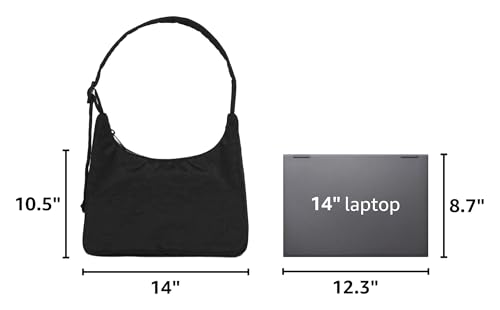 Image of FASTFAIRY Nylon Shoulder Bag - Adjustable Quilted Strap, Structured Slouchy Design with Interior Zip Pocket