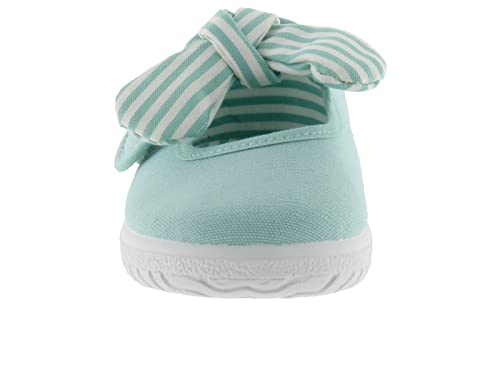 victoria Toddlers Slip On Canvas Bow Shoes, Mint,8 M US2