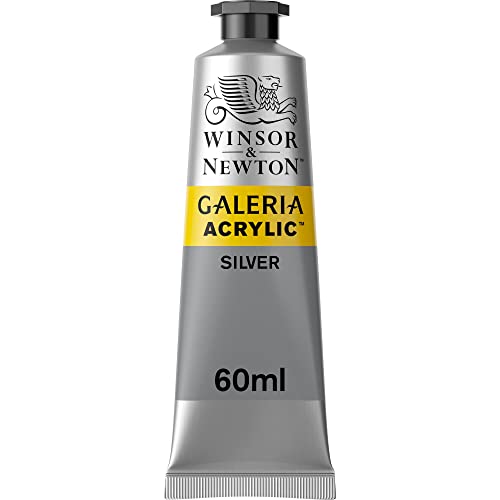 Image of Winsor & Newton Galeria Acrylic Colour - Tube of 60 ML - Silver (617) - Highly Pigmented Lightfast Artists' Acrylic Paints for Canvas, Wood, Fabric & Paper - More Colours Available