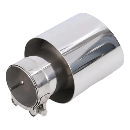 Tubo de escape universal para coche con silenciador biselado en acero inoxidable de 63mm
