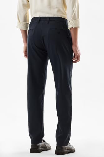Image of SNITCH Men Chinos | Slim Fit Mid Rise Solid Pattern | Cotton Blend with Medium Stretch & Smooth Texture | Button & Zip Closure for Casual & Street Wear
