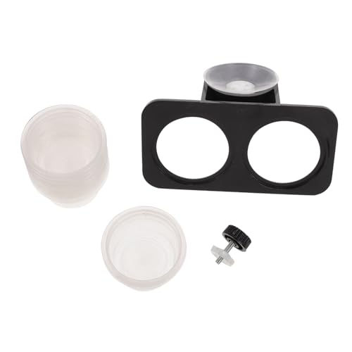 INOOMP 1 セット 爬虫類ボウル 爬虫類の噴水 水族館のボトル 亀の餌 ウォーターボウル 池 なフードボウル トカゲのフードボウル 爬虫類用水入れ プラスチック Black