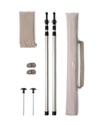 qeedo Scope Set - de 2 mâts télescopiques Aluminium 95–230 cm, ultralégers (550 g) avec Twist-Lock - Poteaux de Tente pour tarp, auvent, Voile...